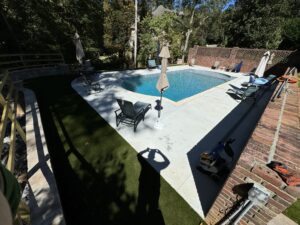 residential pool and wall